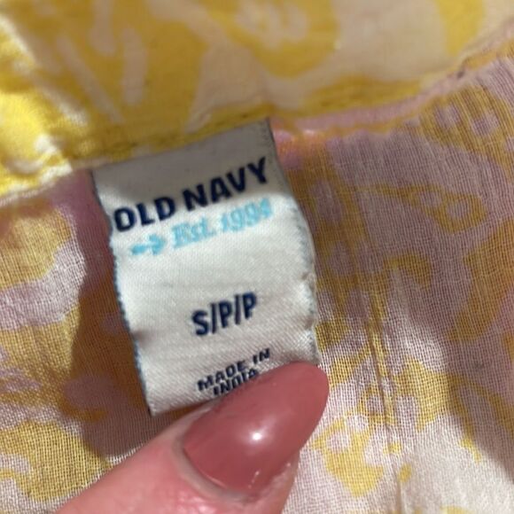 Old navy yellow floral print blouse size S - Picture 6 of 7